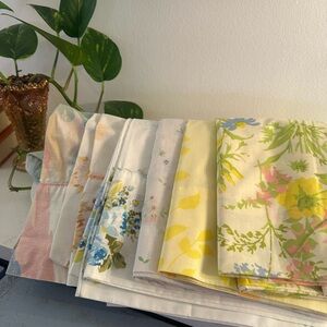 Vintage Floral Patterned Pillow Case Bundle - 9 Total
